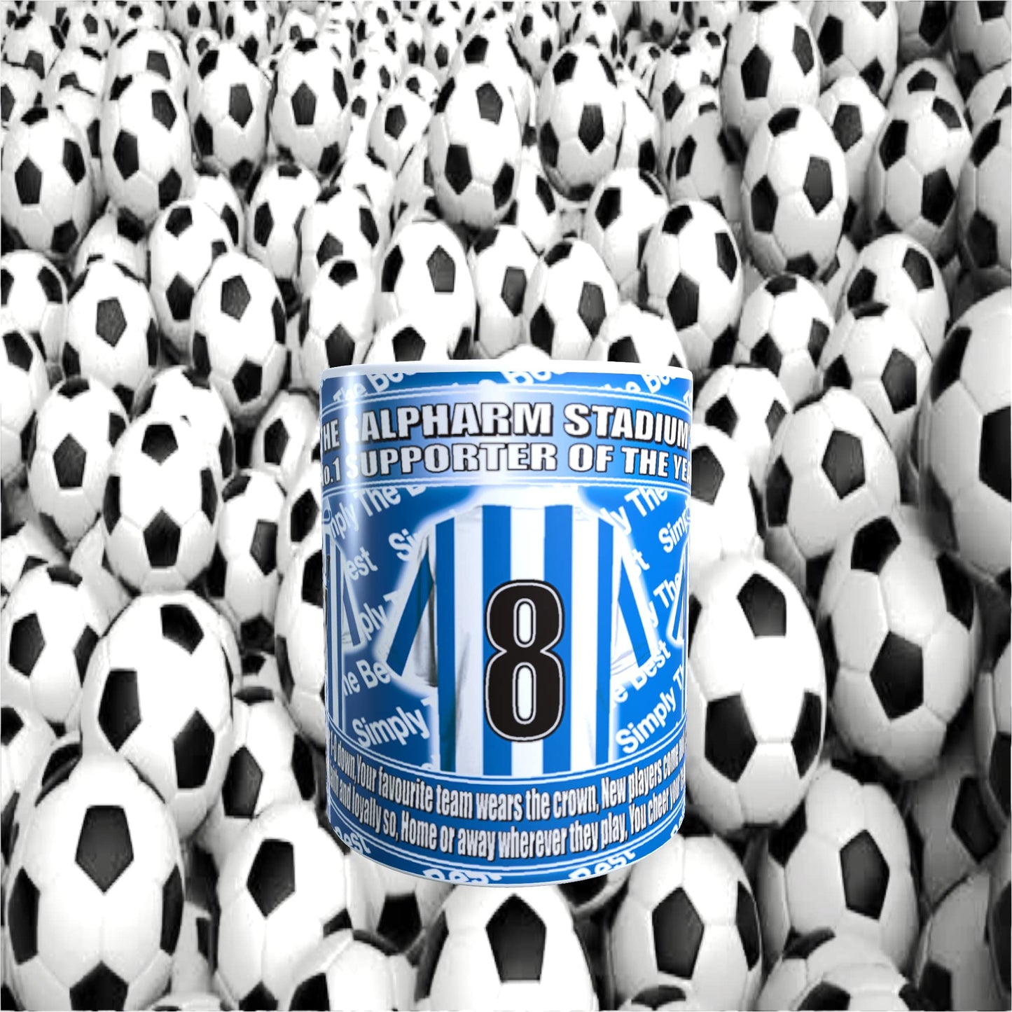 Huddersfield Football Team Shirt Mug Gift with Chocolate Footballs