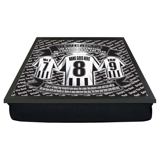 Newcastle Football Shirt Personalised Lap Tray Gift, Multicoloured, M