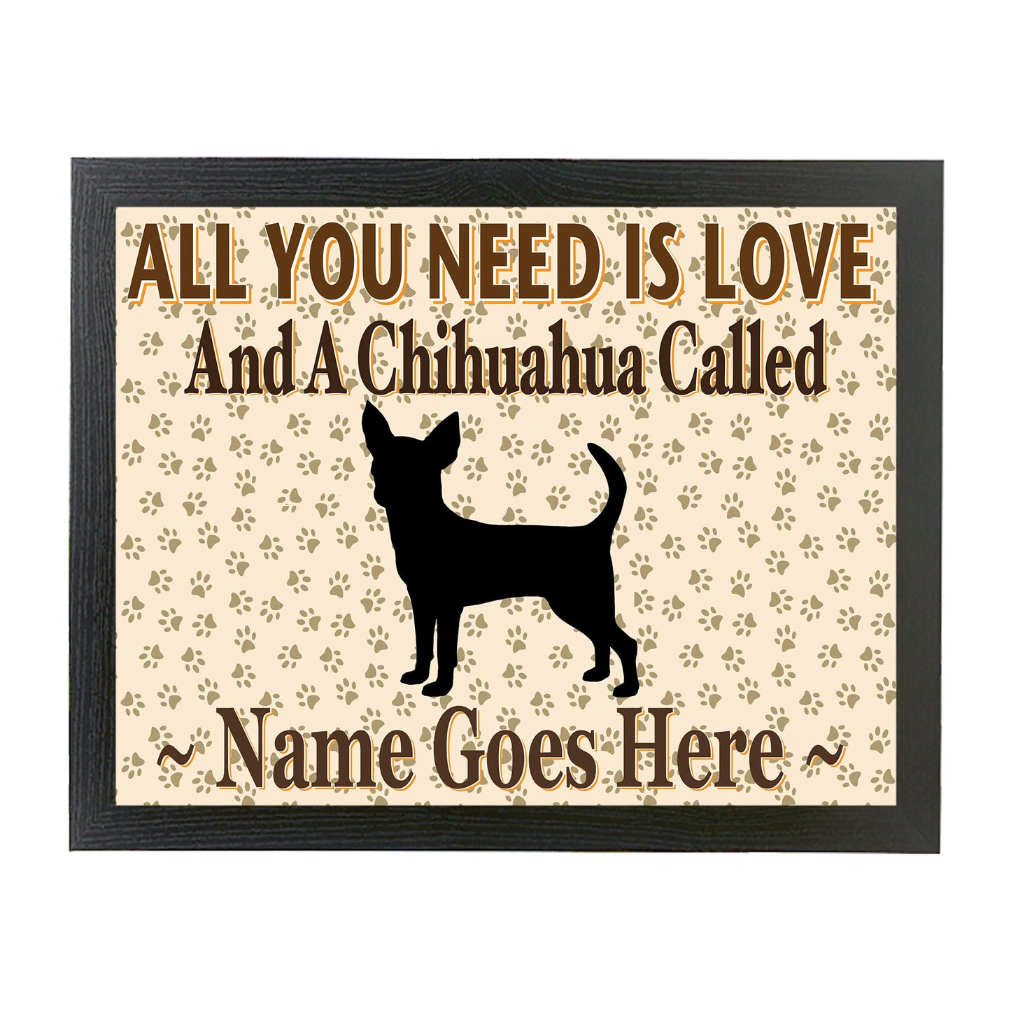 All You Need Is Love Chihuahua Personalised Dog Breed Cushion Lap Tray Bean Bag Gift