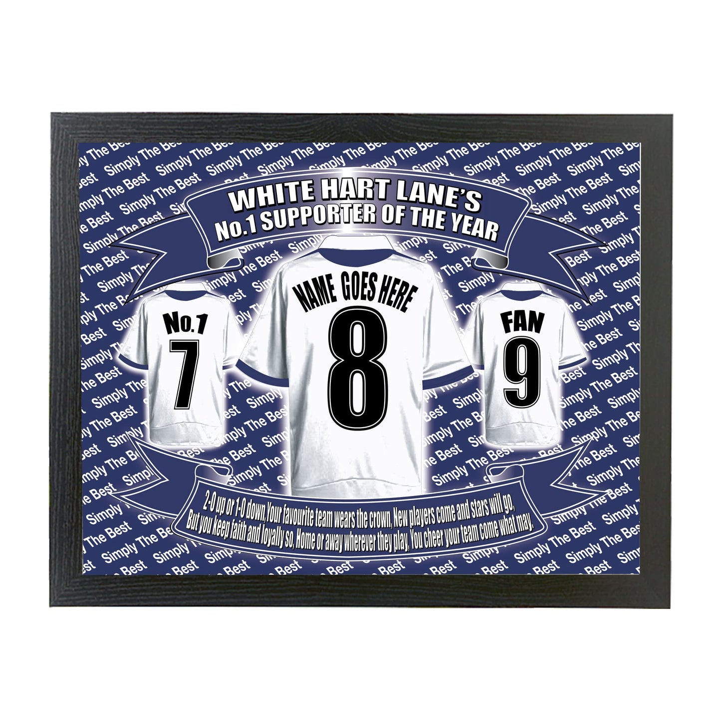 Tott Personalised Football Shirt Lap Tray Gift - Multicolour Classic Lap Tray - Ergonomic Cushion - Free Personalisation