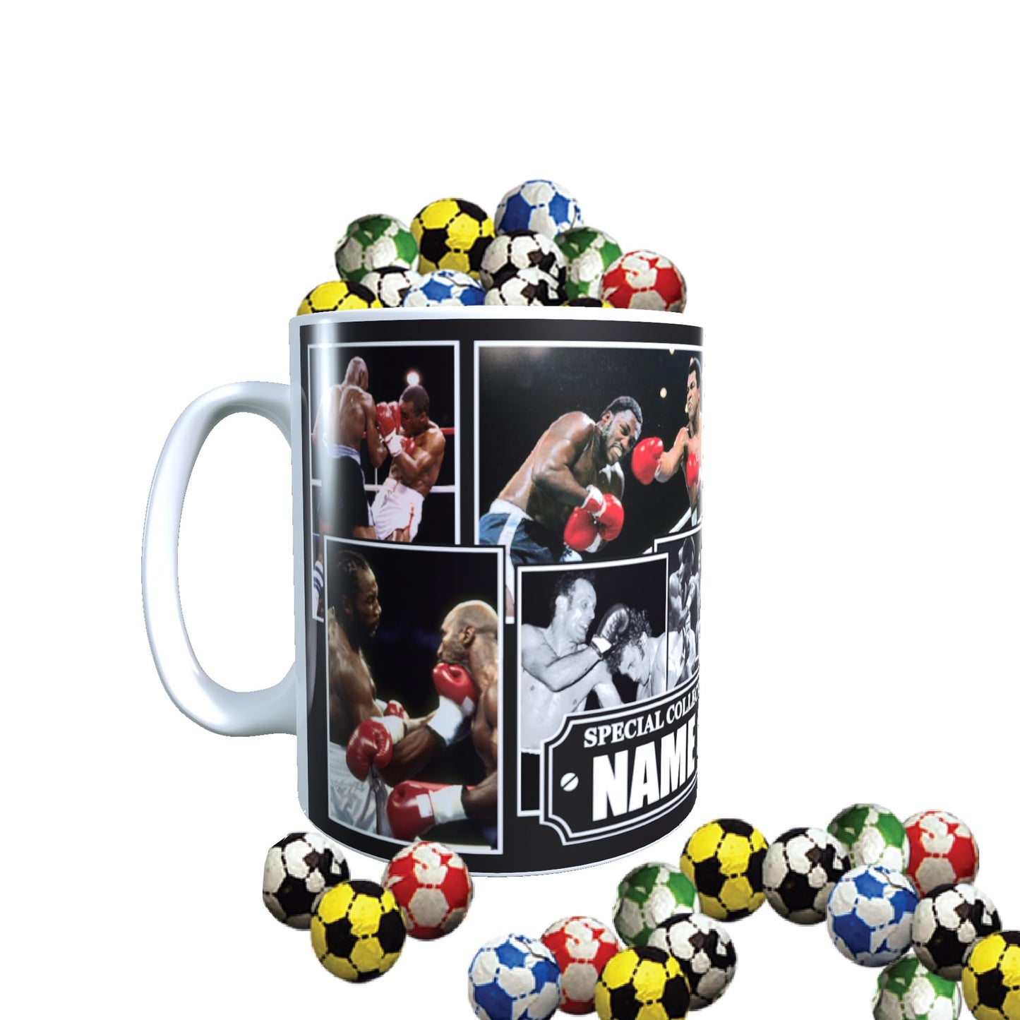 The Greatest Boxing Icon Legends Personalised Ceramic Mug with Choice of Sweets Gift