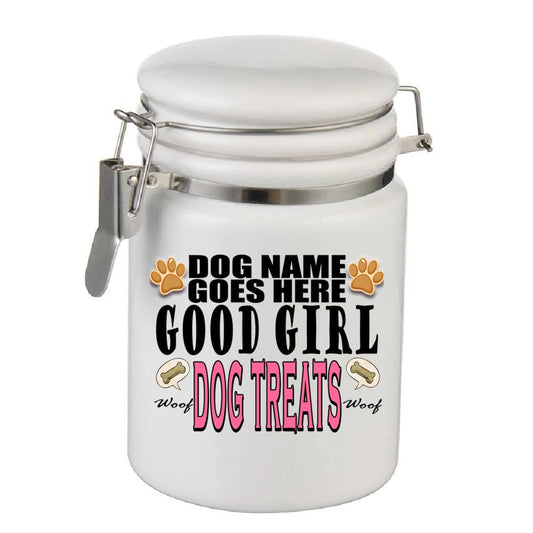 Good Dog Girl Personalised Pets Treat Storage Jar Gift