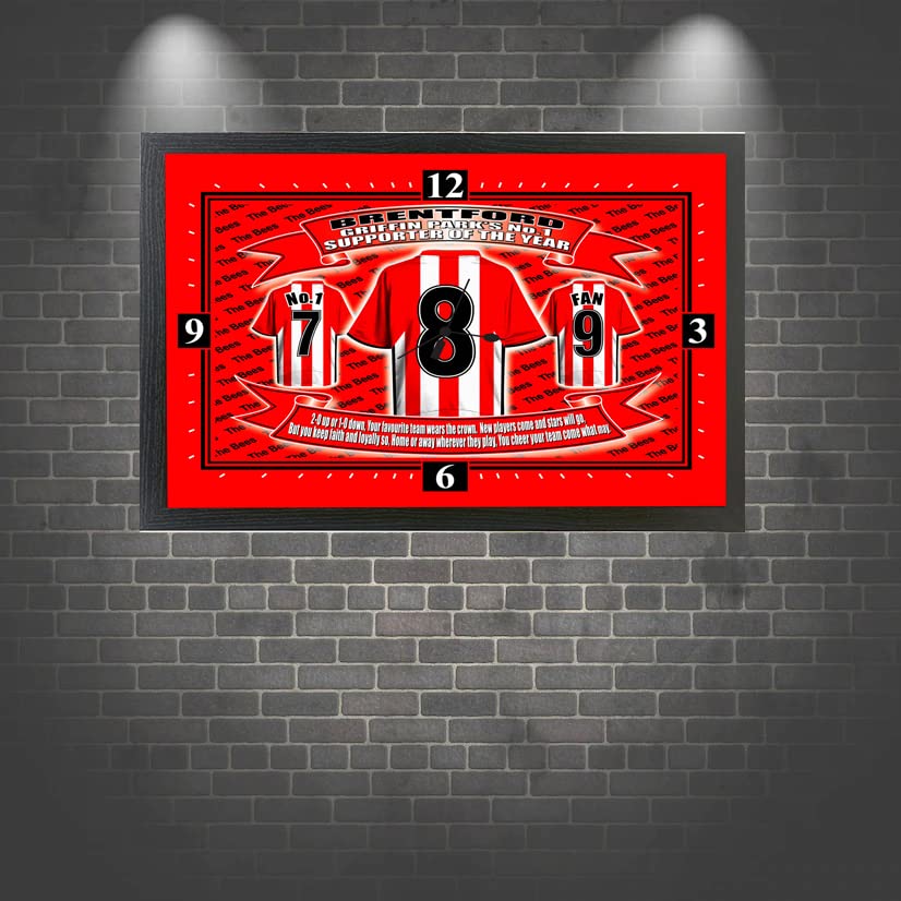 Brentford City Football Shirt Clock Gift Present