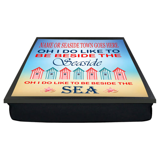 Beside The Seaside Personalised Soft Cushion Lap Tray Gift