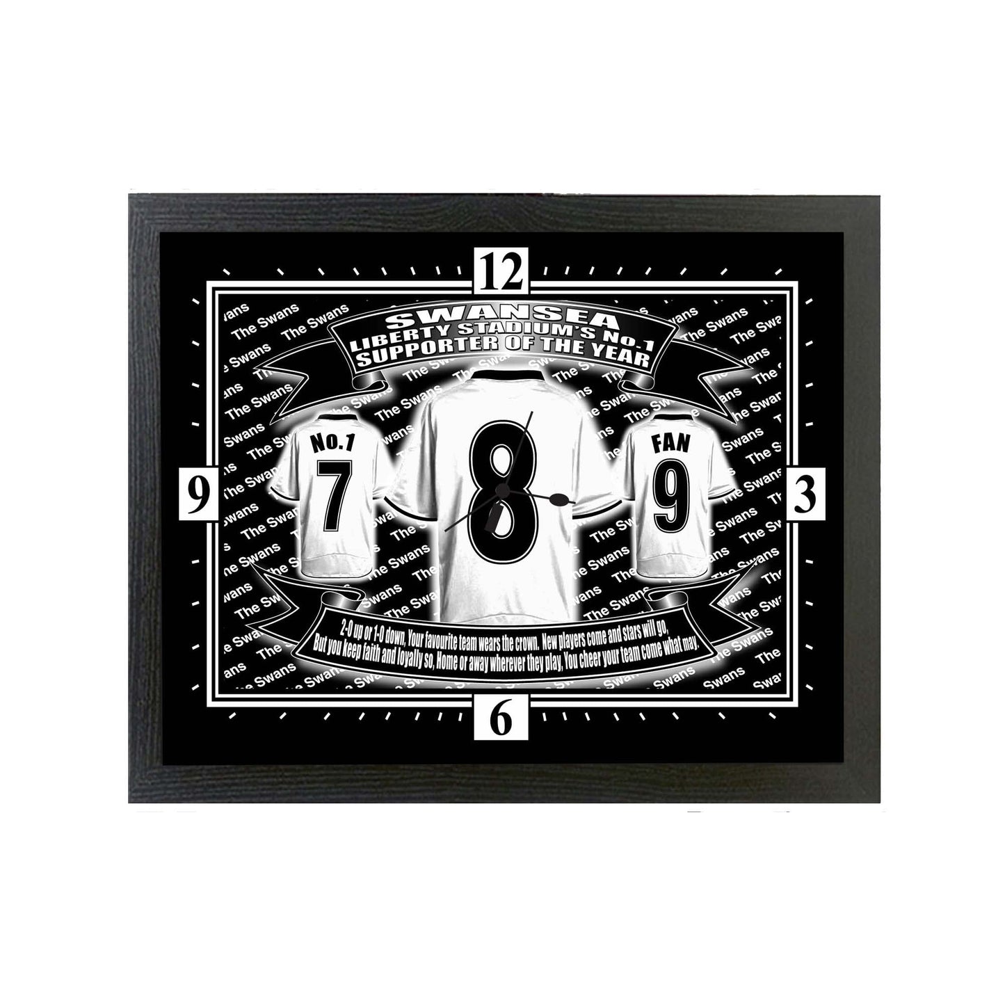 Swansea Football Shirt Clock Gift Present