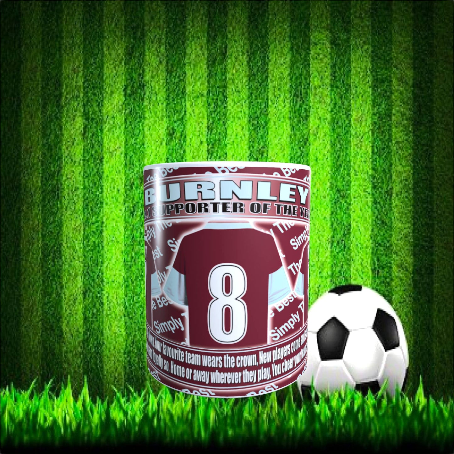 Burnley Football Team Shirt Mug Gift with Chocolate Footballs