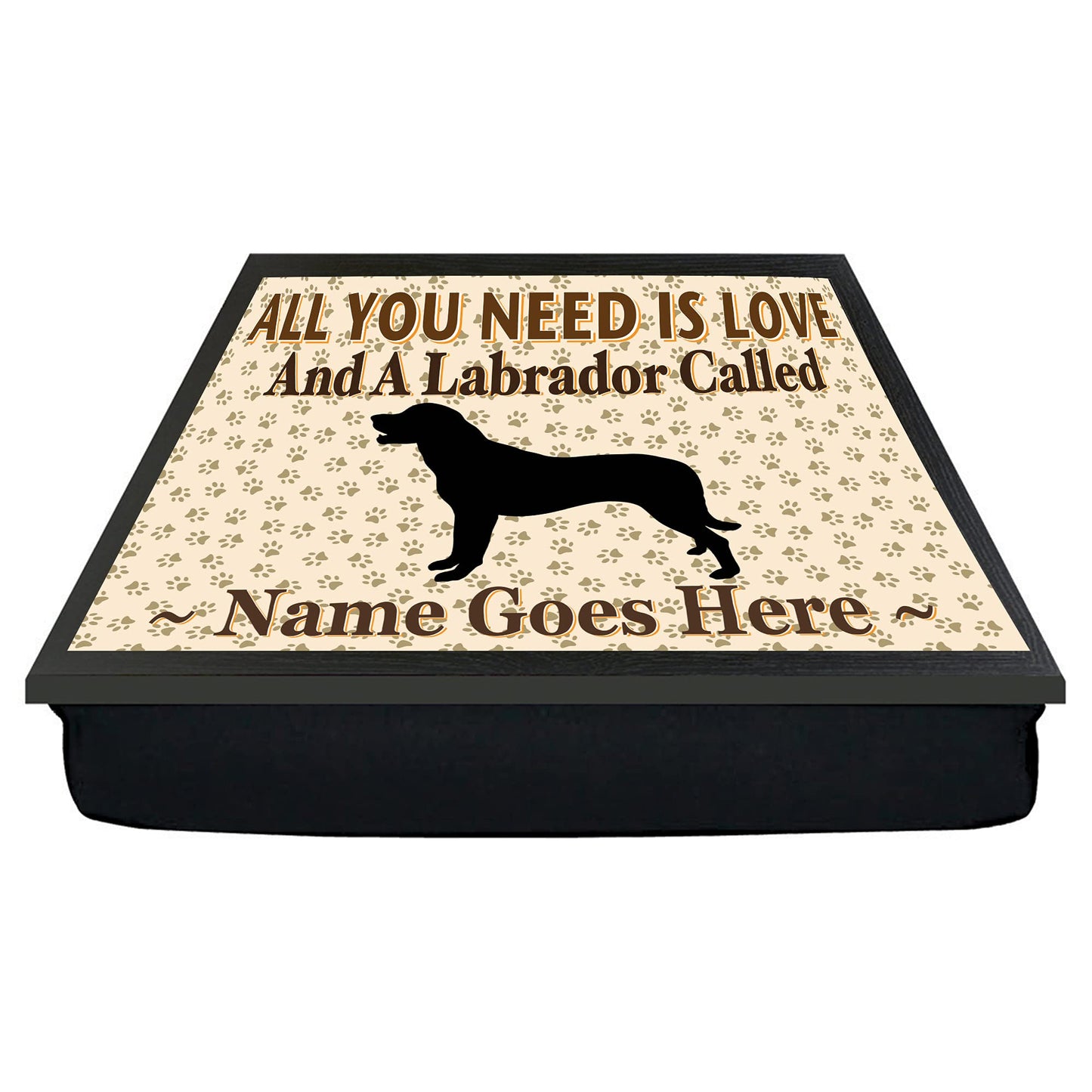 All You Need Is Love Labrador Personalised Dog Breed Cushion Lap Tray Bean Bag Gift