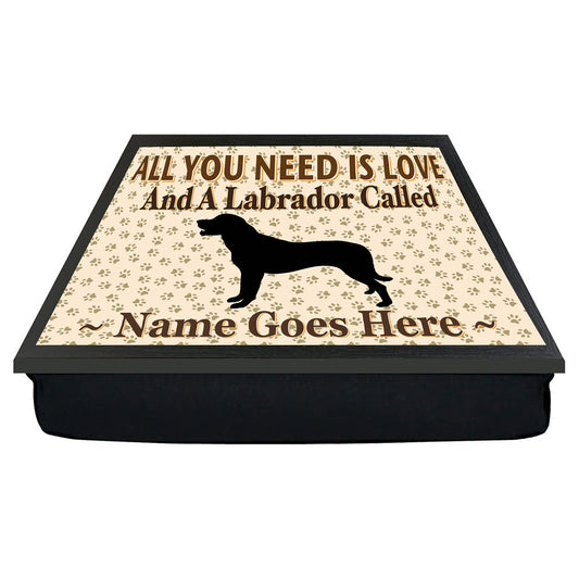 All You Need Is Love Labrador Personalised Dog Breed Cushion Lap Tray Bean Bag Gift