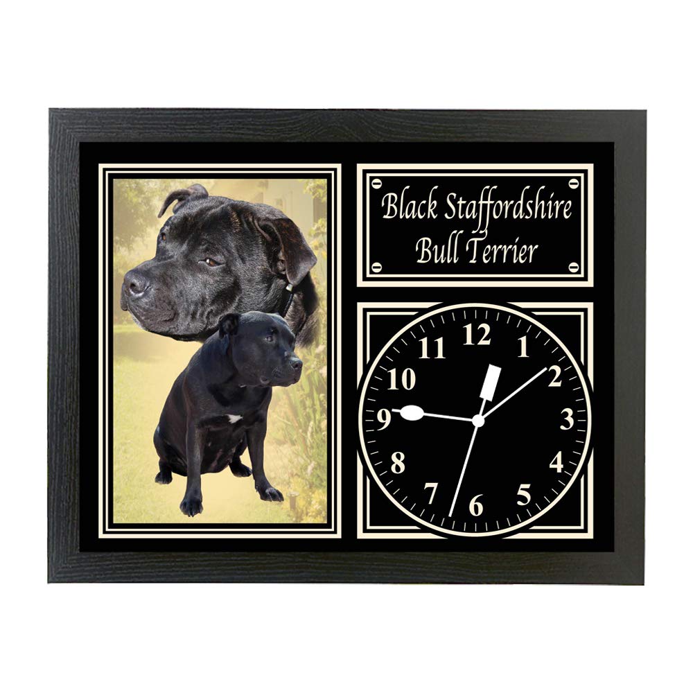 Staffordshire Bull Terrier Black Staffy Dog Breed Gift Clock