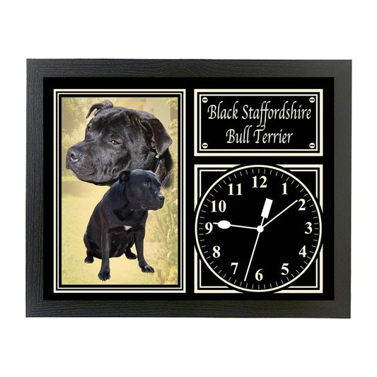 Staffordshire Bull Terrier Black Staffy Dog Breed Gift Clock