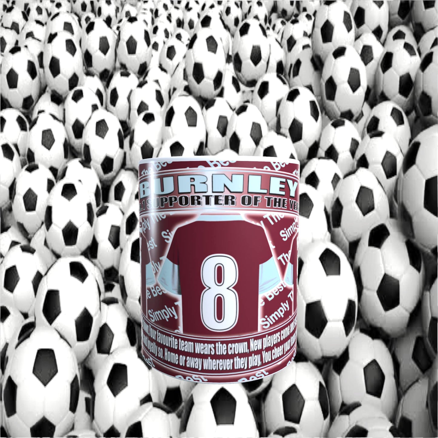 Burnley Football Team Shirt Mug Gift with Chocolate Footballs