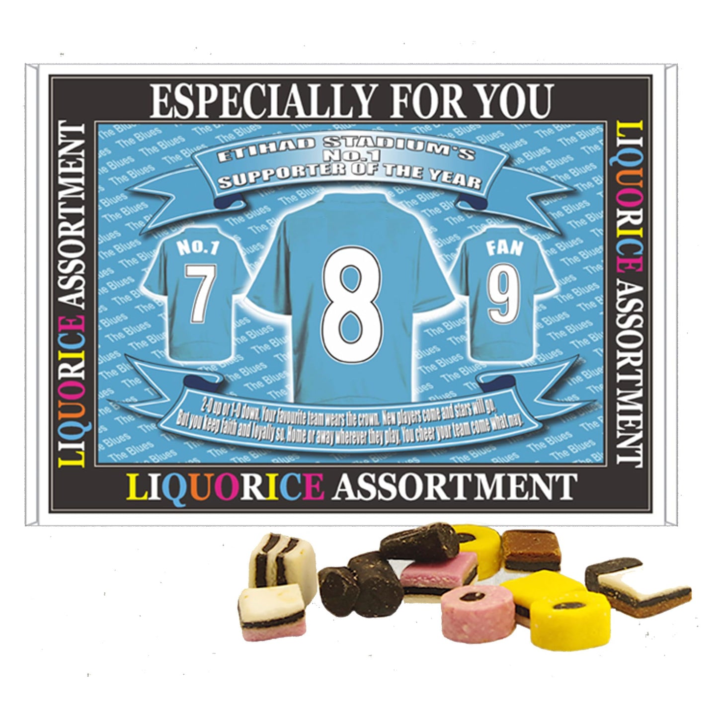 Manchester Blues Football Shirt Gift Boxed 200g Sweets Variety