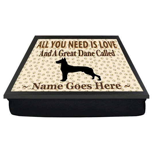 All You Need Is Love Great Dane Personalised Dog Breed Cushion Lap Tray Bean Bag Gift