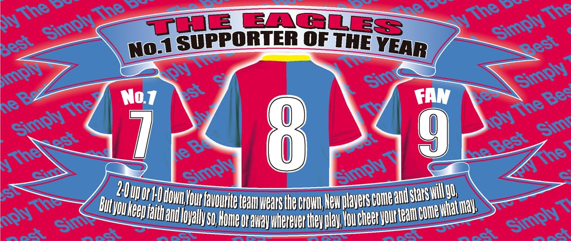 Personalised Eagles (Crystal) Water Bottle - Football Shirt - Silver Aluminium Two Lids - Unisex Gift