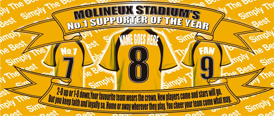 Wolverhampton Personalised Football Shirt Silver Aluminium Two Lid Unisex Water Bottle Gift
