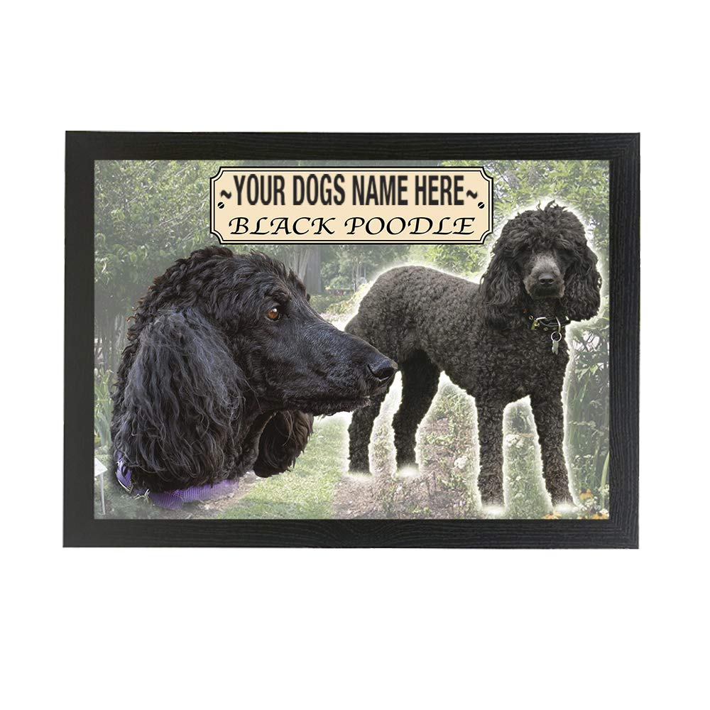 Black Poodle Personalised Dog Breed Gift Lap Tray