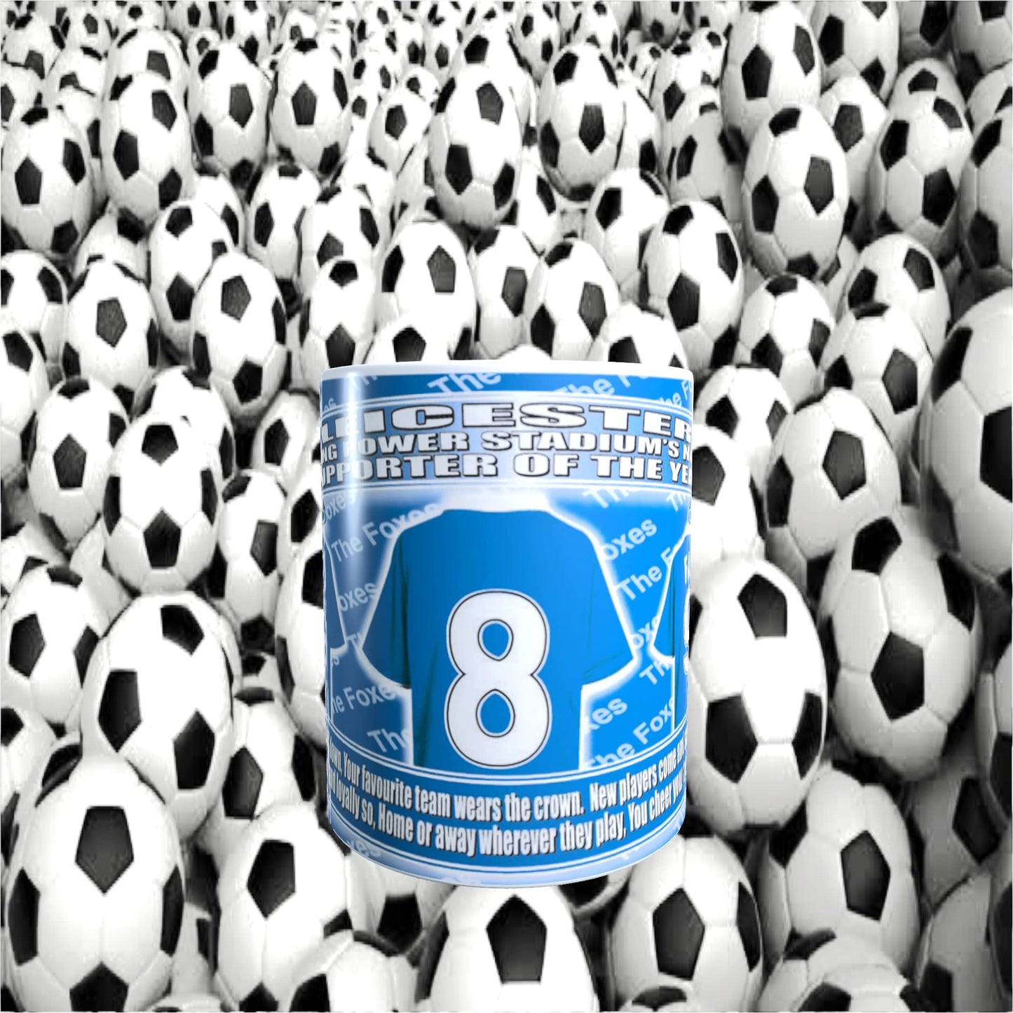 Leicester Football Team Shirt Mug Gift with Chocolate Footballs