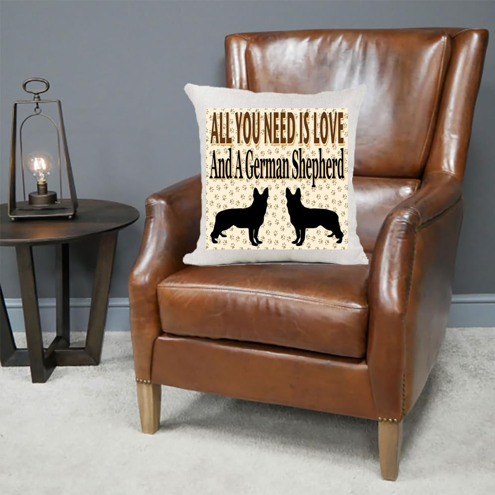 All You Need Is Love And A German Shepherd Country Canvas Cushion Cover Gift