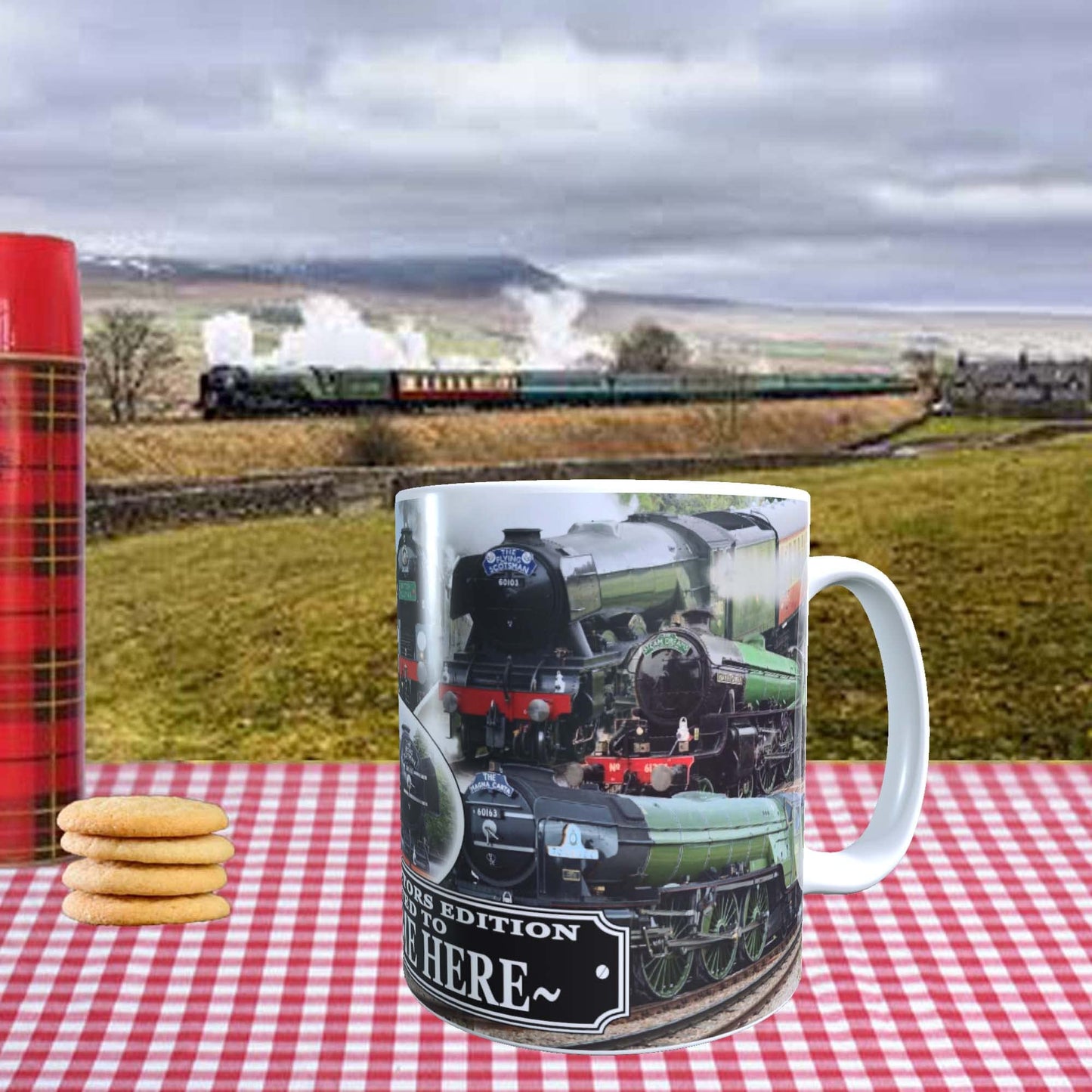 Classic Steam Locomotive Train Personalised Mug Gift, Multicolour