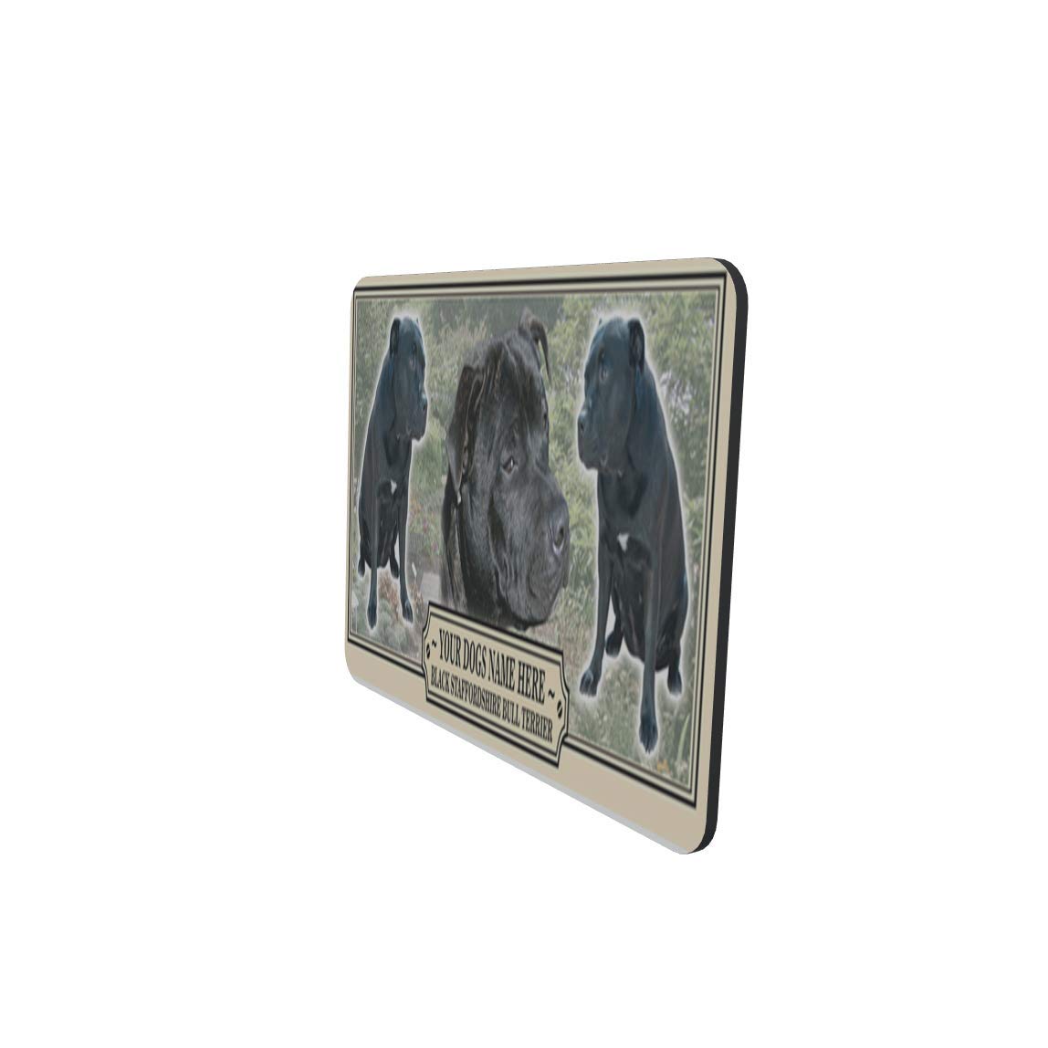 Black Staffordshire Bull Terrier Personalised Dog Breed Mouse Mat Gift