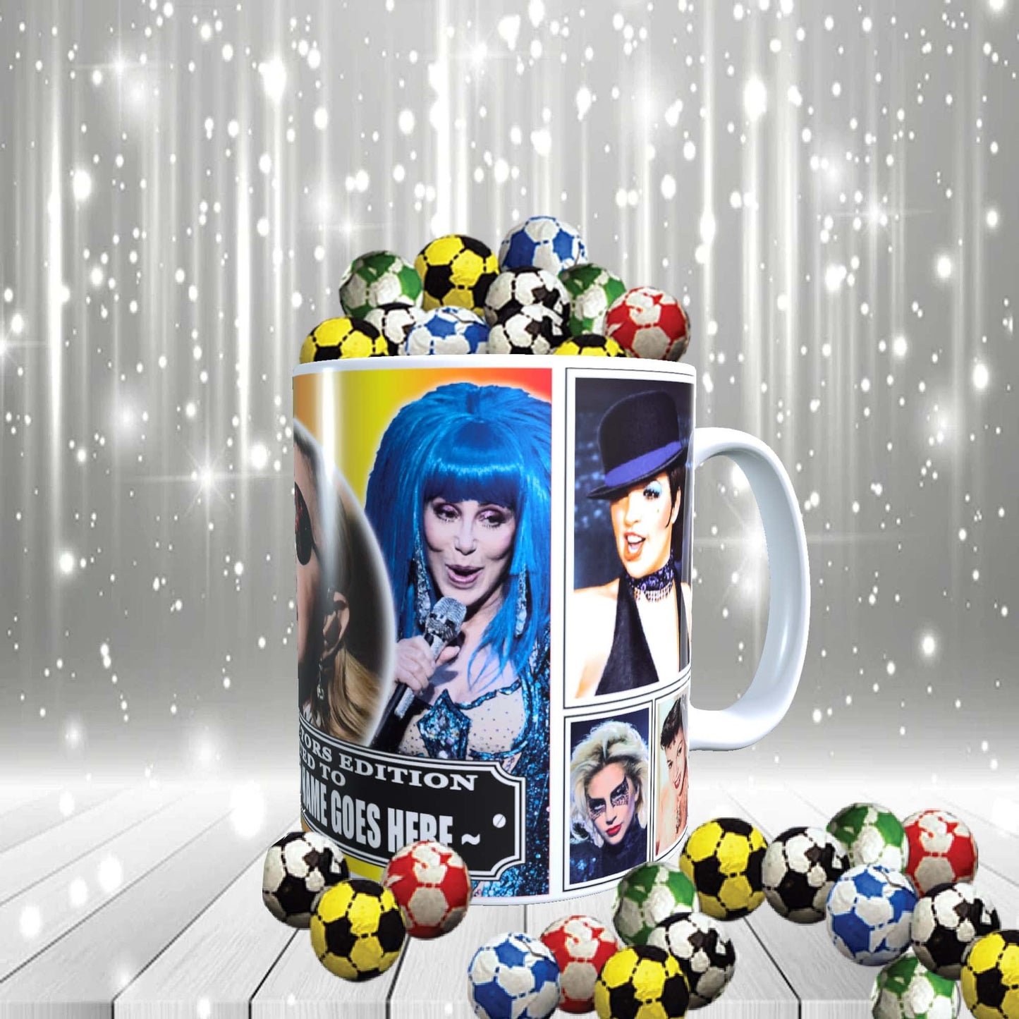 Diva Celebrity Icon Personalised Mug with Choice of Sweets Gift