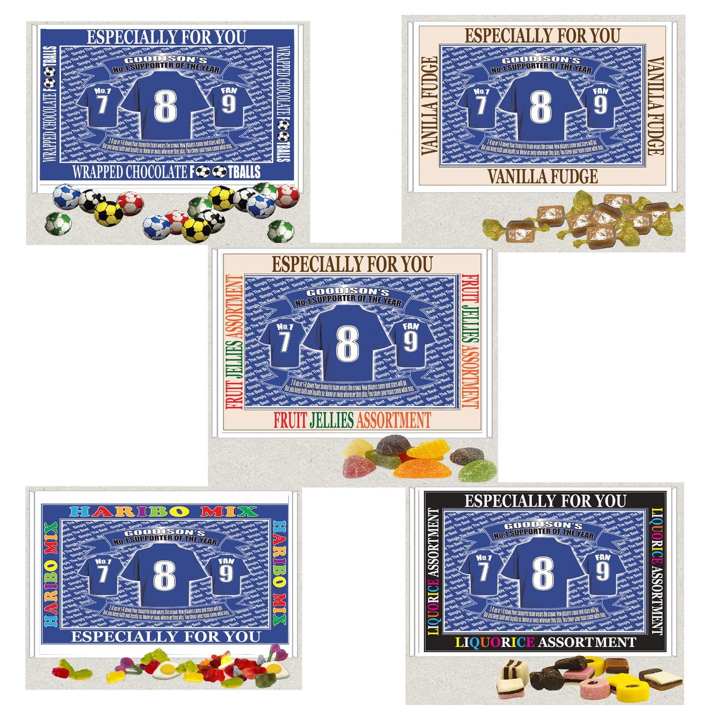 The People's Club Football Shirt Gift Boxed Sweets Team-Everton