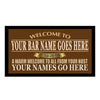Welcome Bar Mat Runner with Non- Slip Rubber Back and Personalised Name with Home, Pub, Coffee Shop, Venue, Garden, Bar Gift
