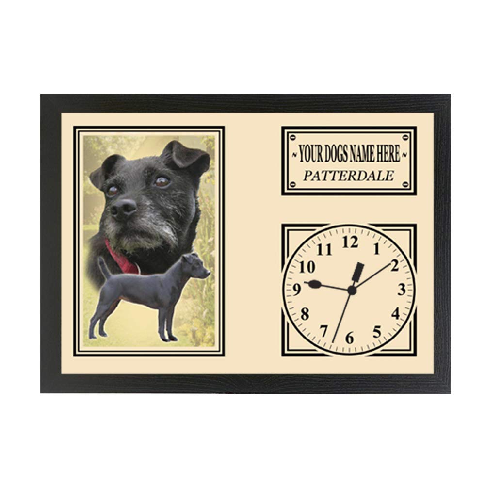 Patterdale Personalised Dog Breed Gift Clock