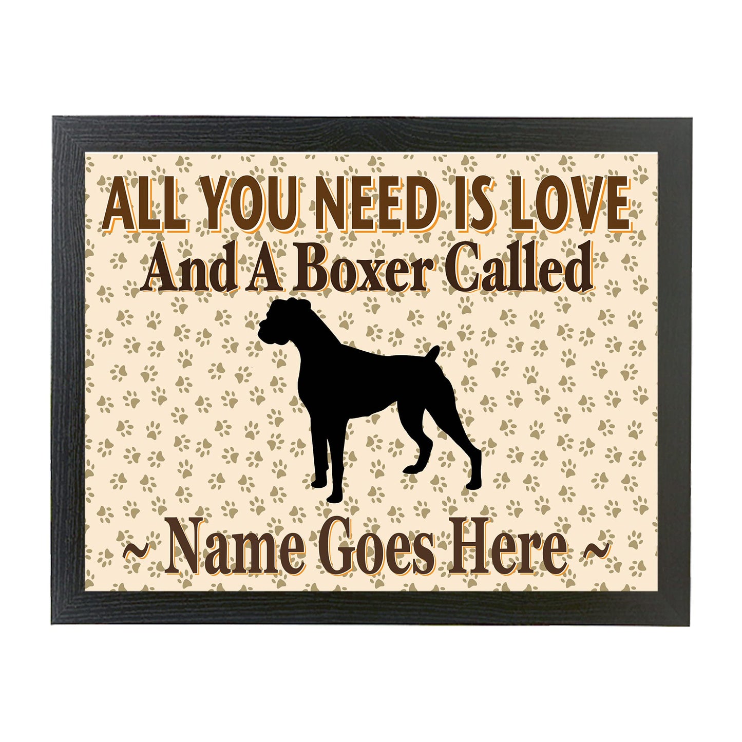 All You Need Is Love Boxer Personalised Dog Breed Cushion Lap Tray Bean Bag Gift