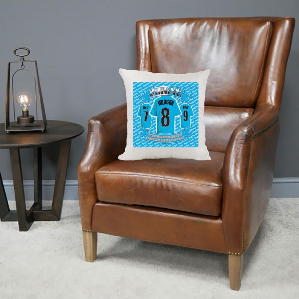 Coventry City Personalised Football Country Canvas Style Cushion Cover Gift