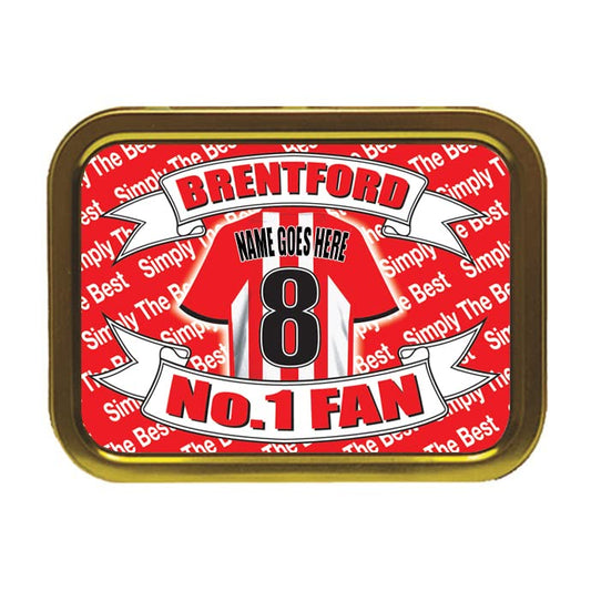 Brentford Football Shirt Personalised Tobacco Storage Tin & Products