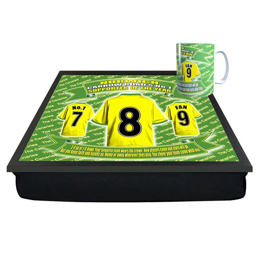 Norwich Football Shirt Lap Tray And Mug Gift Set