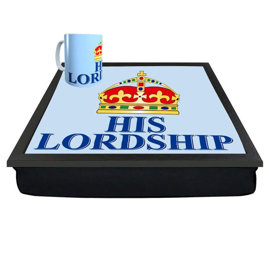 His Lordship Lap Tray and Mug Gift Set