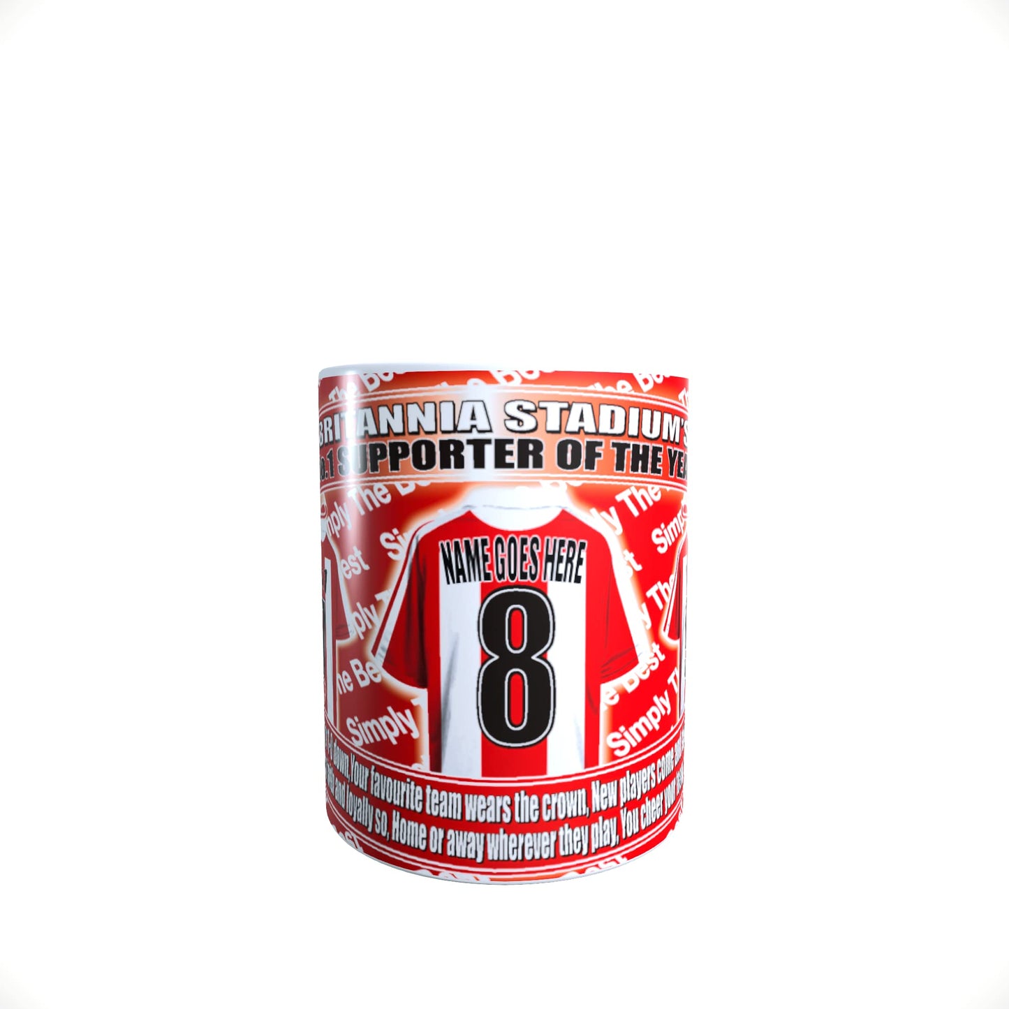 Stoke Football Team Shirt Personalised Mug Gift with Chocolate Footballs