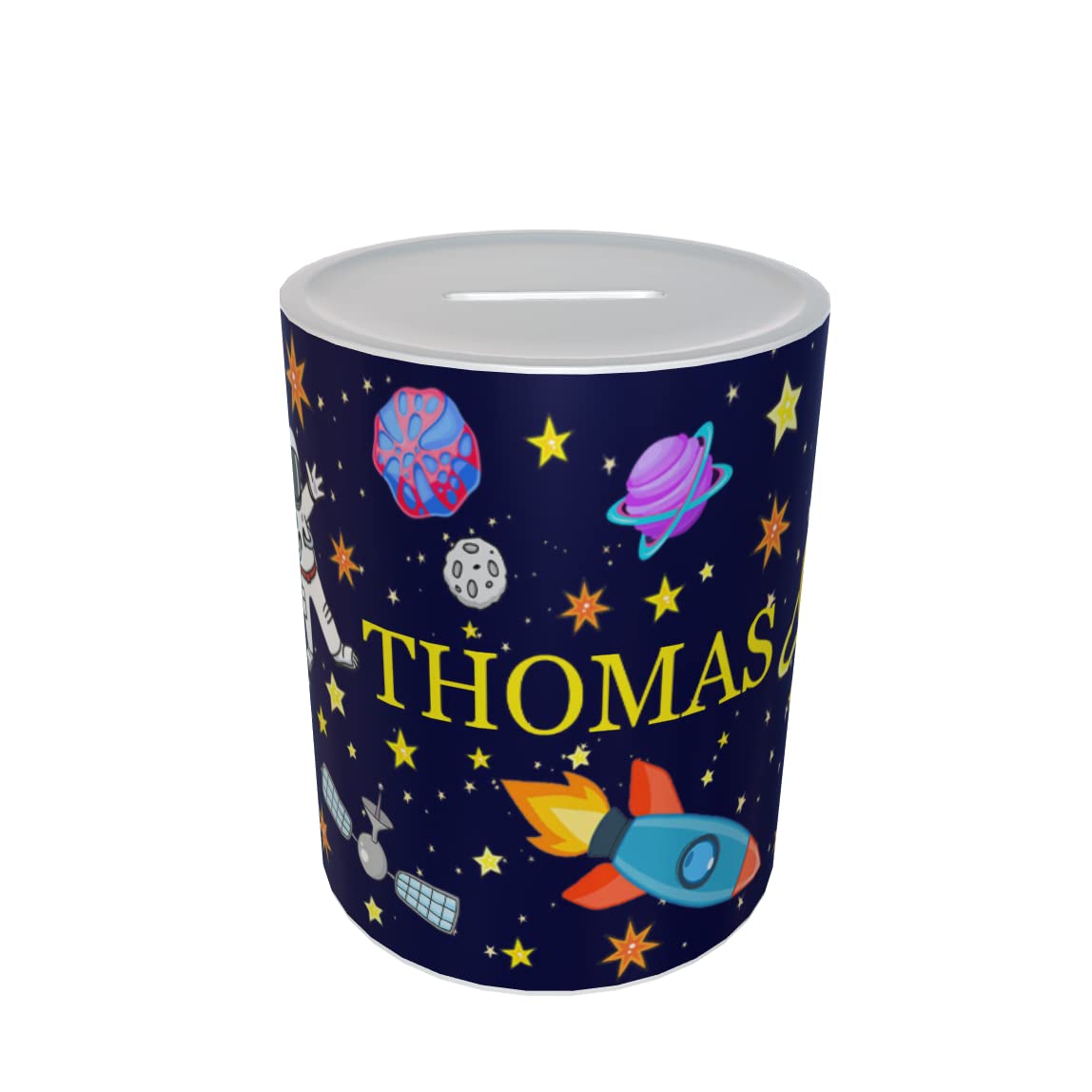 Junior Fun Space Themed Personalised Money Box Gift