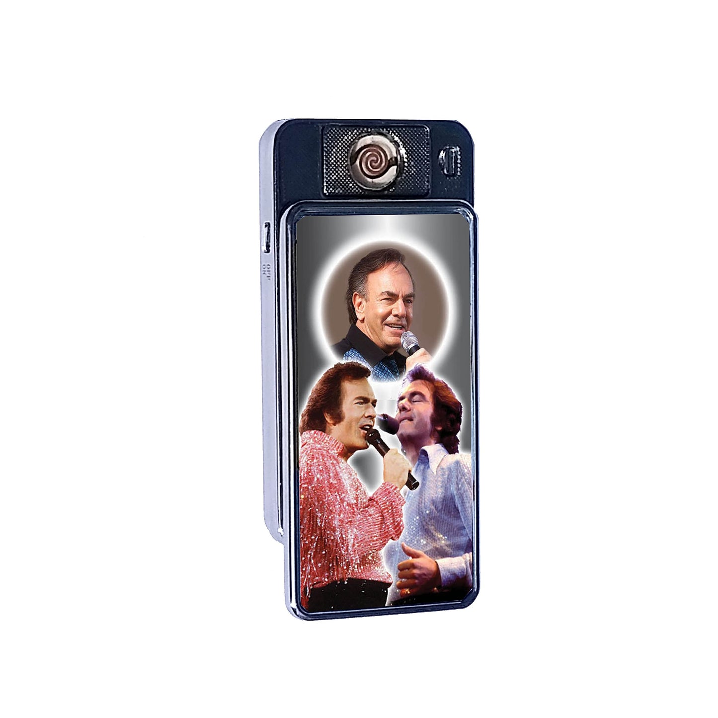 Diamond Icon Rechargeable Gift Boxed Silver Metal USB Lighter