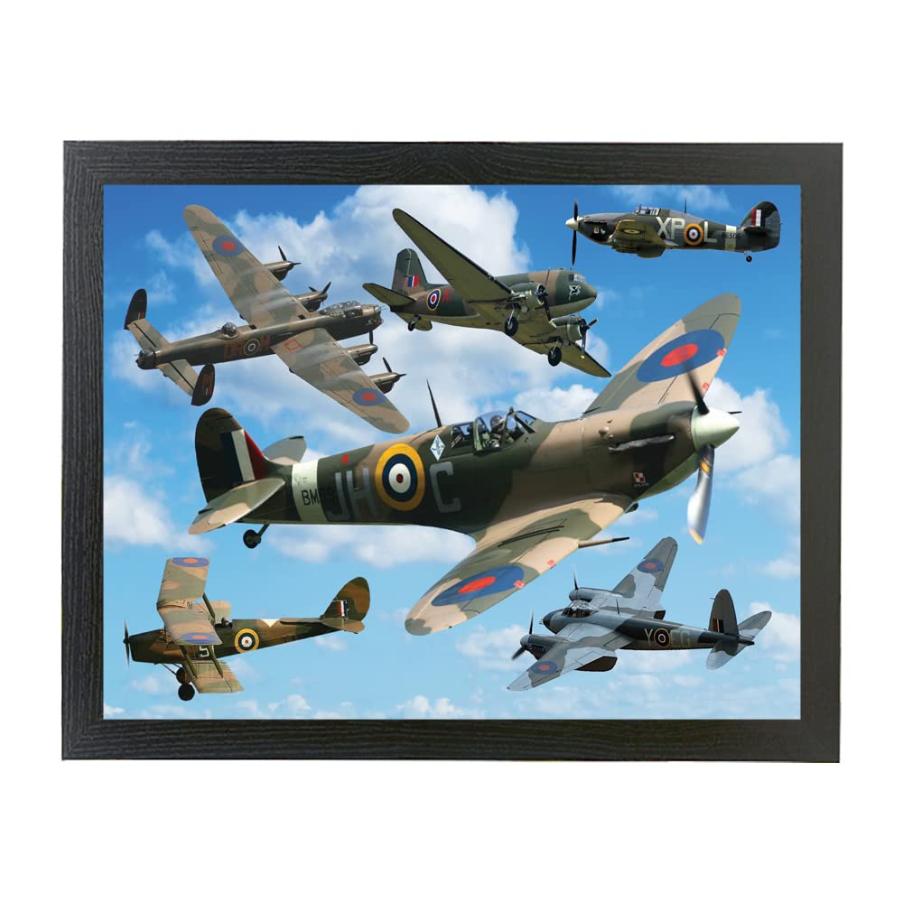 VE Day Battle of Britain WWII Iconic War Planes Spitfire Lancaster Framed Wall Hanging Picture Gift