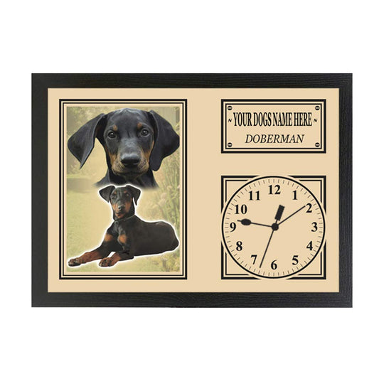 Doberman Personalised Dog Breed Gift Clock