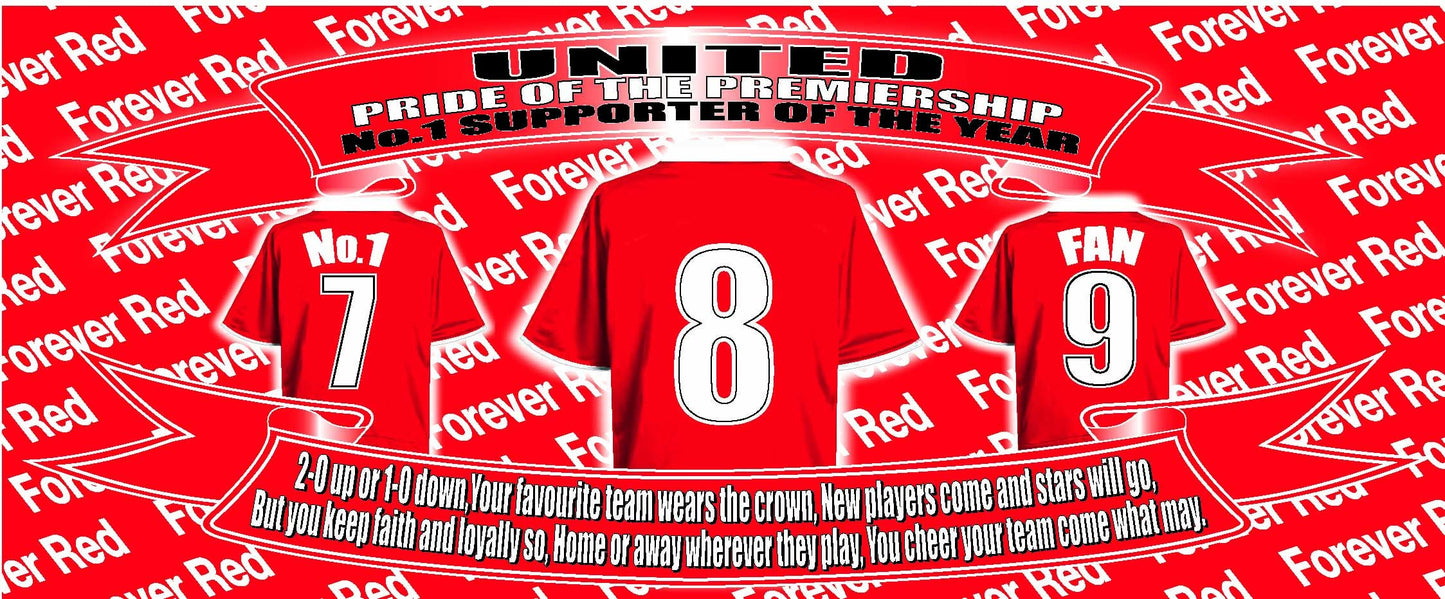 Manchester Reds Football Shirt Mug Gift with Chocolate Footballs