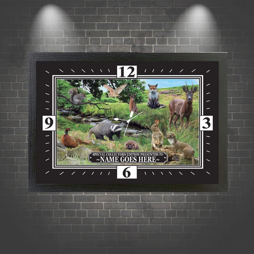 British Countryside Wildlife Animals Personalised Wall Clock