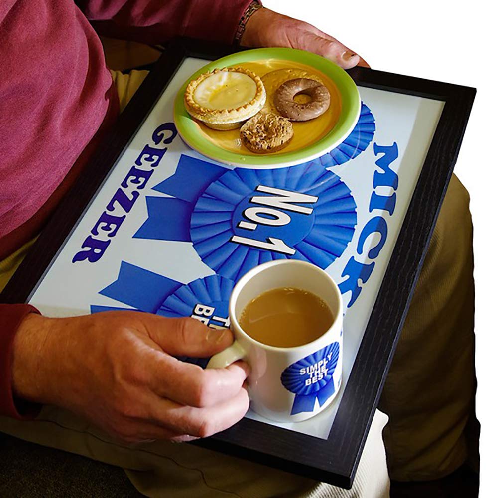 No.1 Geezer Rosette Personalised Lap Tray Gift