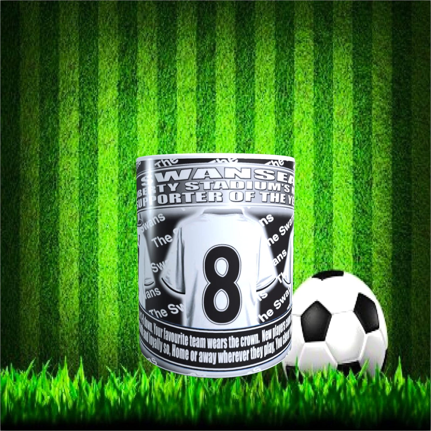 Swansea Football Team Shirt Mug Gift with Chocolate Footballs