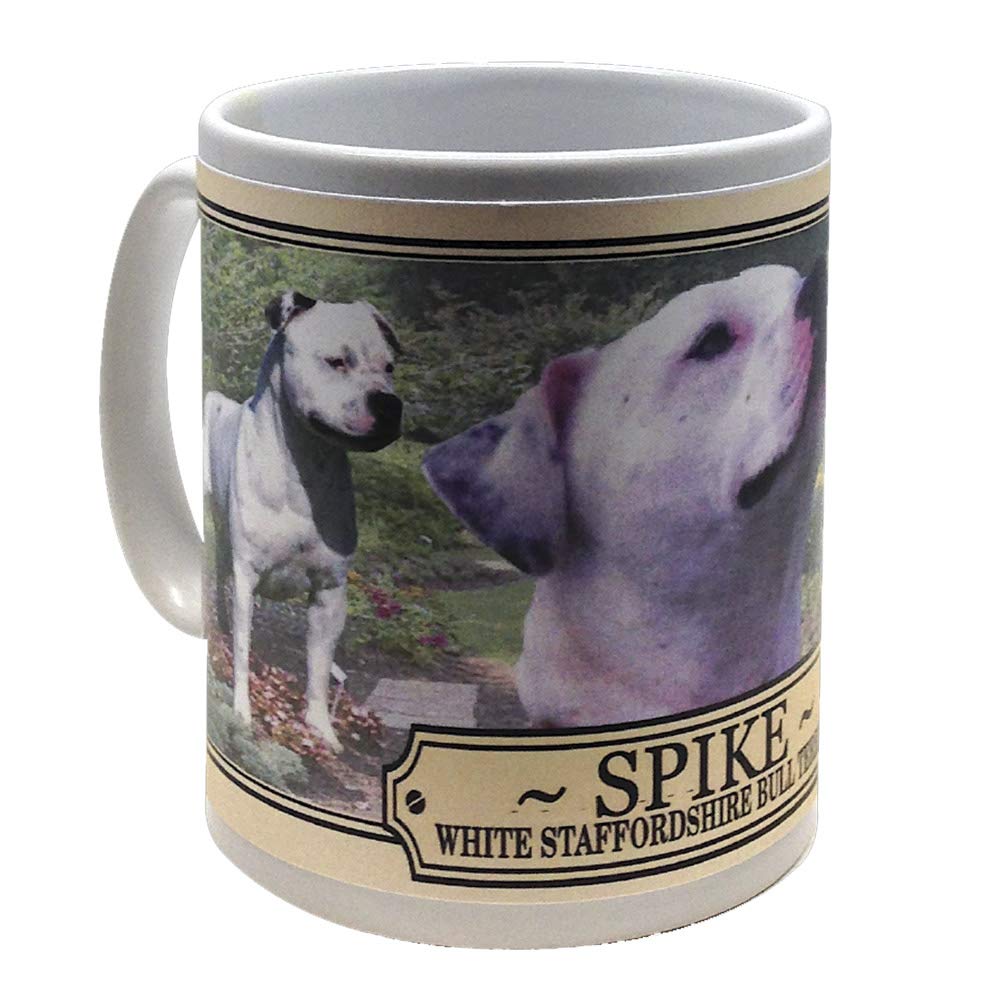 White Staffy Staffordshire Bull Terrier Personalised Dog Breed Gift Mug