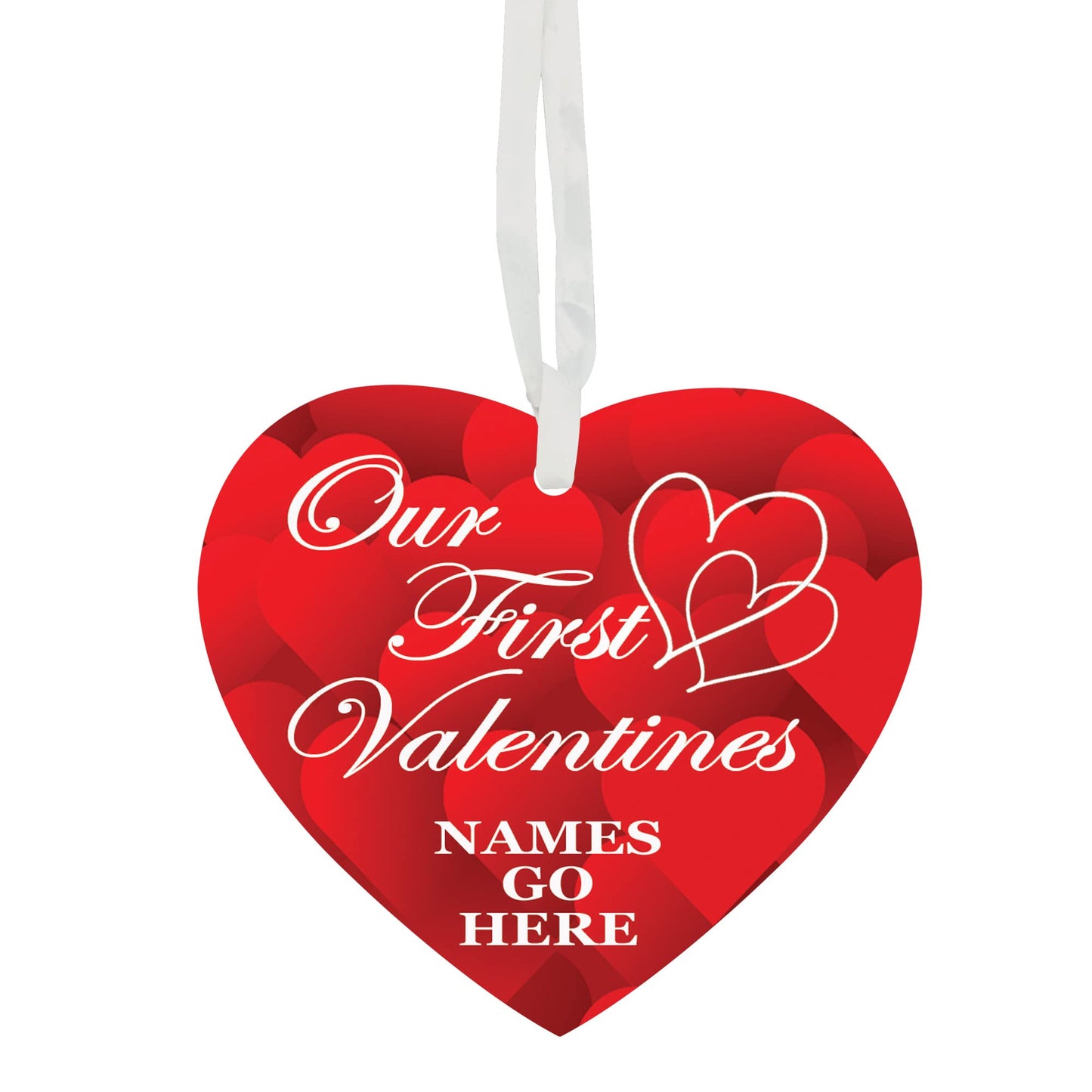 Personalised Our First Valentine's Hanging Heart Any Occasion Valentine's Day Ceramic Keepsake Gift For Him Or Her