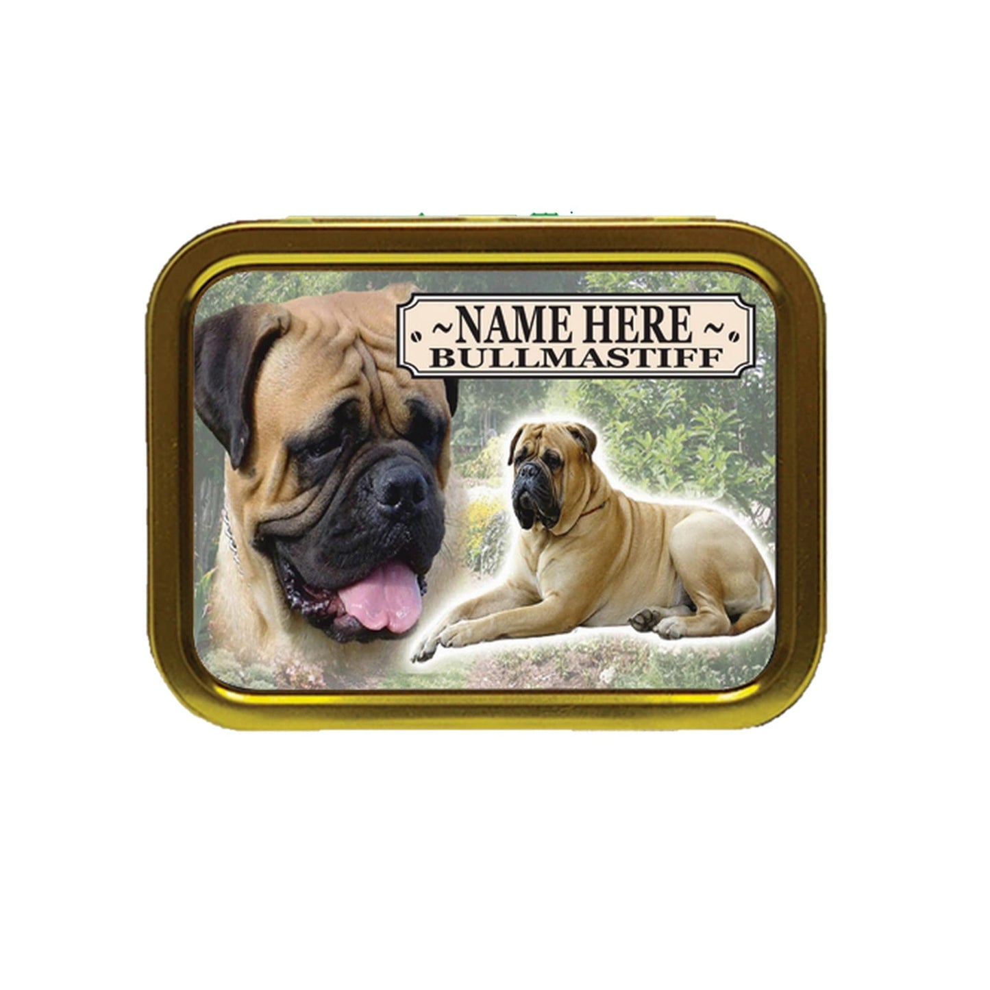 Bullmastiff Dog Breed Personalised Tobacco Tin & Products Gift Set