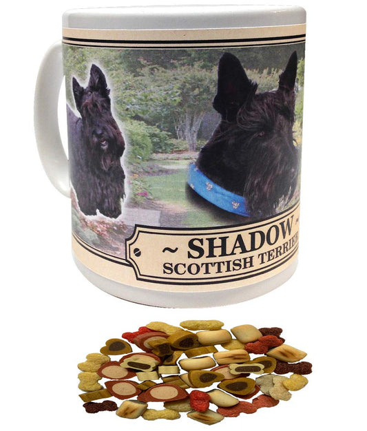 Scottish Terrier Personalised Dog Breed Gift Mug with Treats