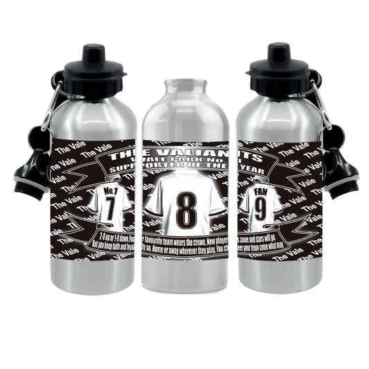 Port Vale Football Shirt Silver Aluminium Two Lid Unisex Water Bottle Gift
