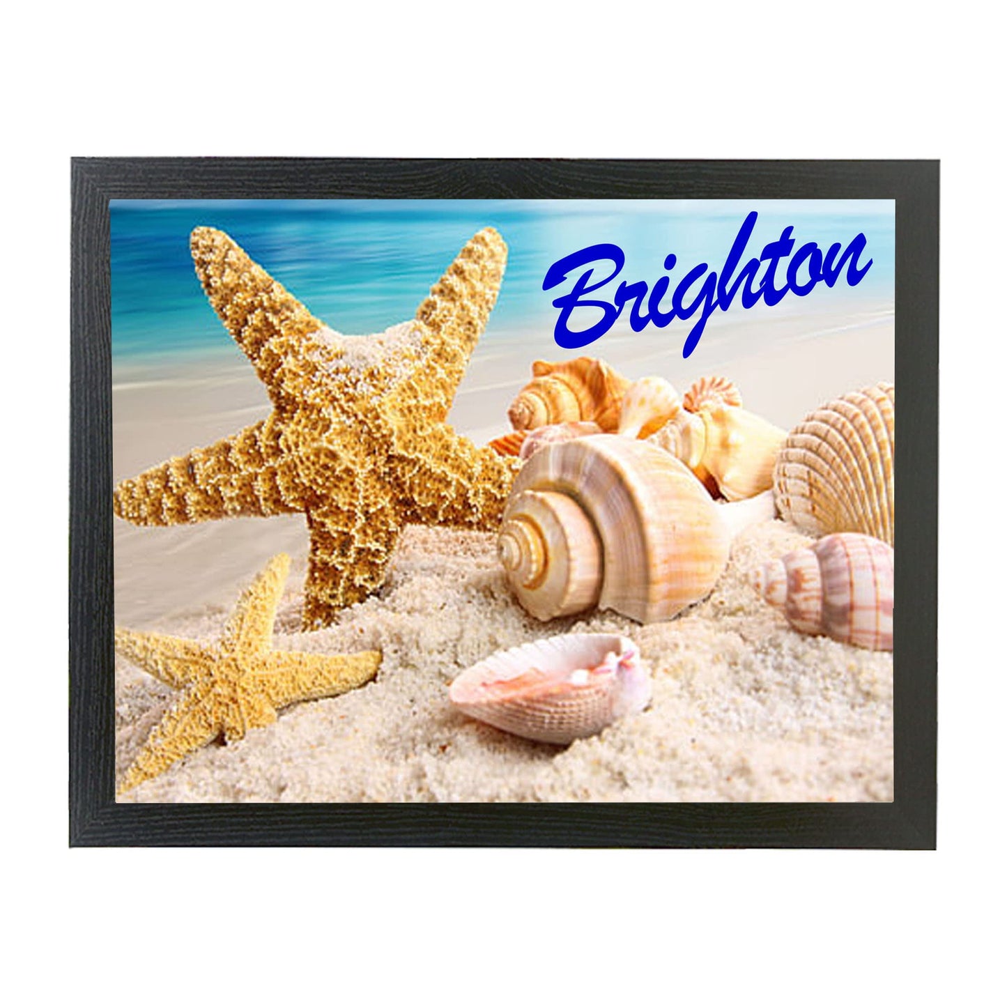 Seashells on the Seashore Personalised Soft Cushion Lap Tray Gift