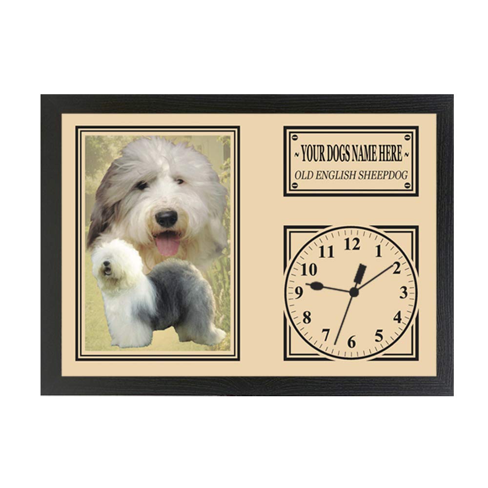 Old English Sheepdog Personalised Dog Breed Gift Clock
