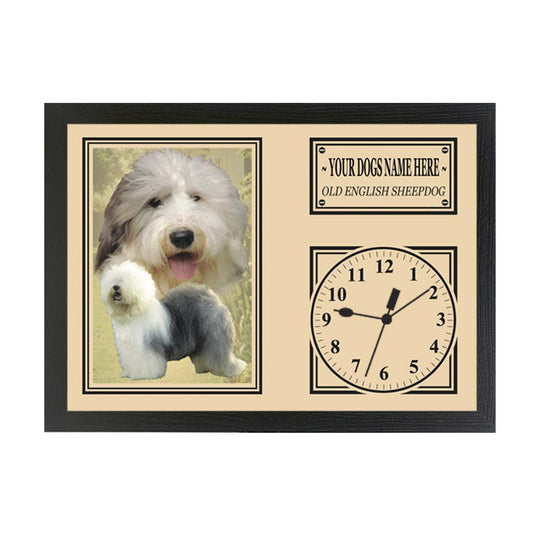 Old English Sheepdog Personalised Dog Breed Gift Clock